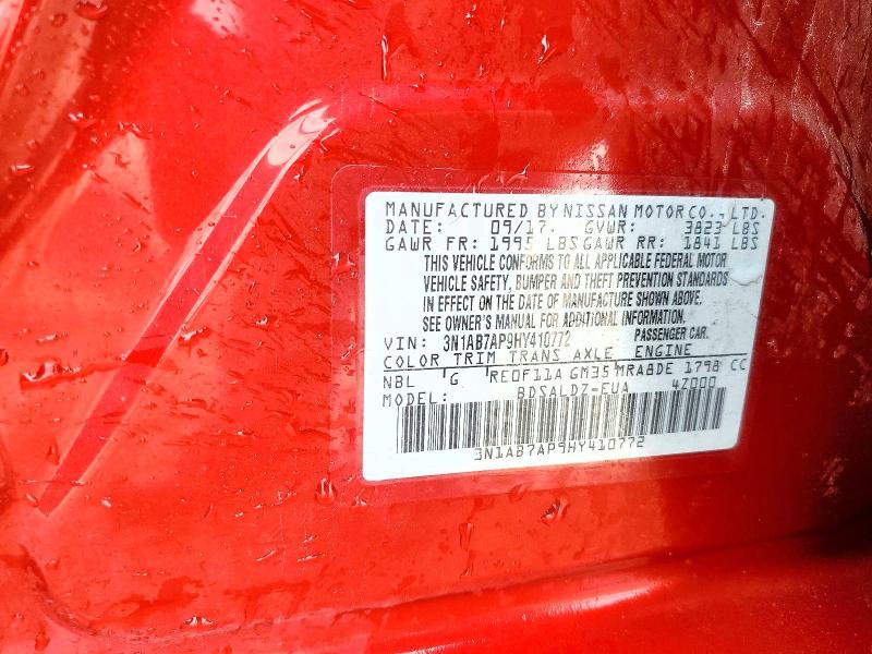 2017 Nissan Sentra მანქანა იყიდება აუქციონზე, vin: 3N1AB7AP9HY410772, აუქციონის ნომერი: 51557196