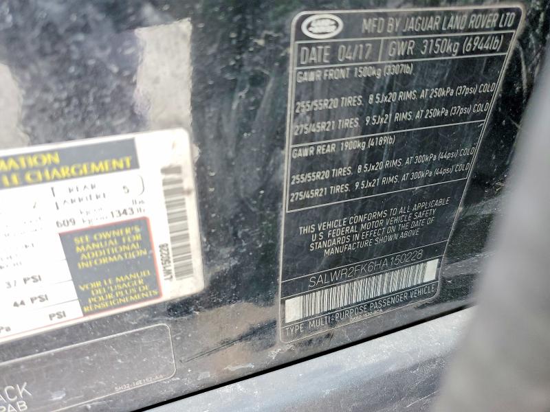 Продажа на аукционе авто 2017 Land Rover Range Rover Sport, vin: SALWR2FK6HA150228, номер лота: 51521356