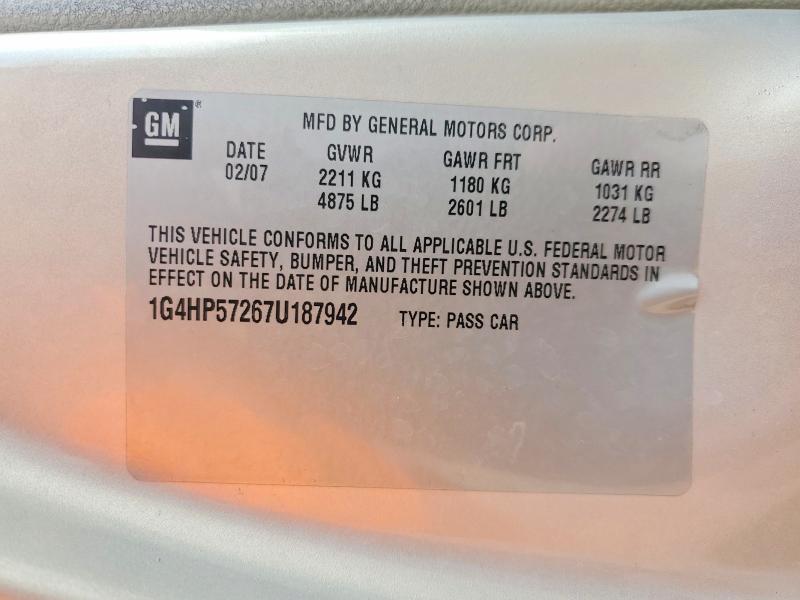 Продажа на аукционе авто 2007 Buick Lucerne, vin: 1G4HP57267U187942, номер лота: 51772856