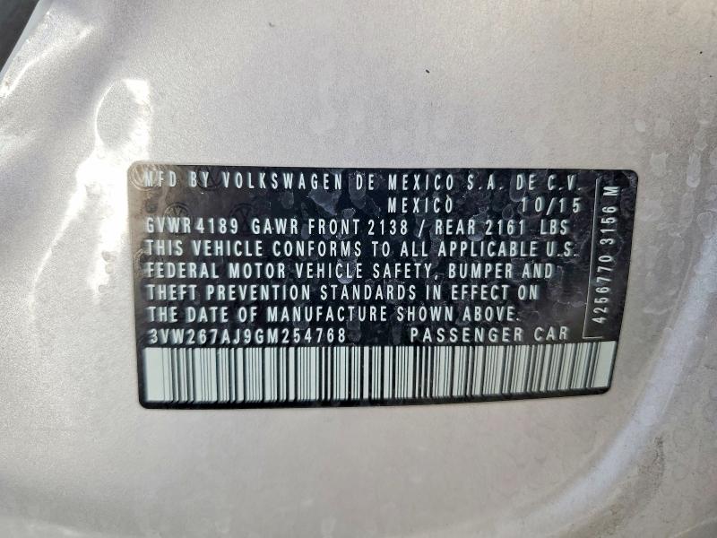Aukcja sprzedaży 2016 Volkswagen Jetta, vin: 3VW267AJ9GM254768, numer aukcji: 50352656