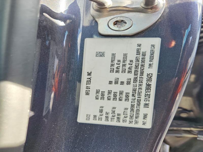 Продажа на аукционе авто 2022 Tesla Model 3, vin: 5YJ3E1EB6NF186425, номер лота: 50610676