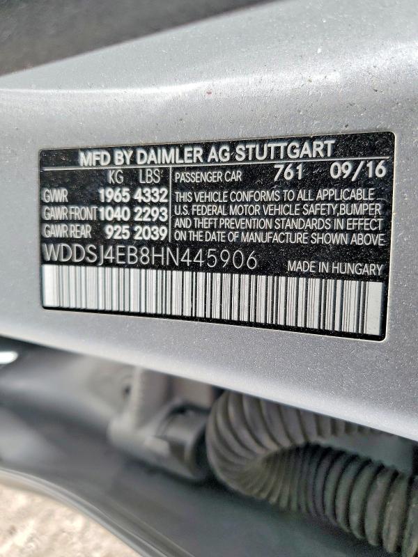 Продажа на аукционе авто 2017 Mercedes-benz Cla, vin: WDDSJ4EB8HN445906, номер лота: 51111546