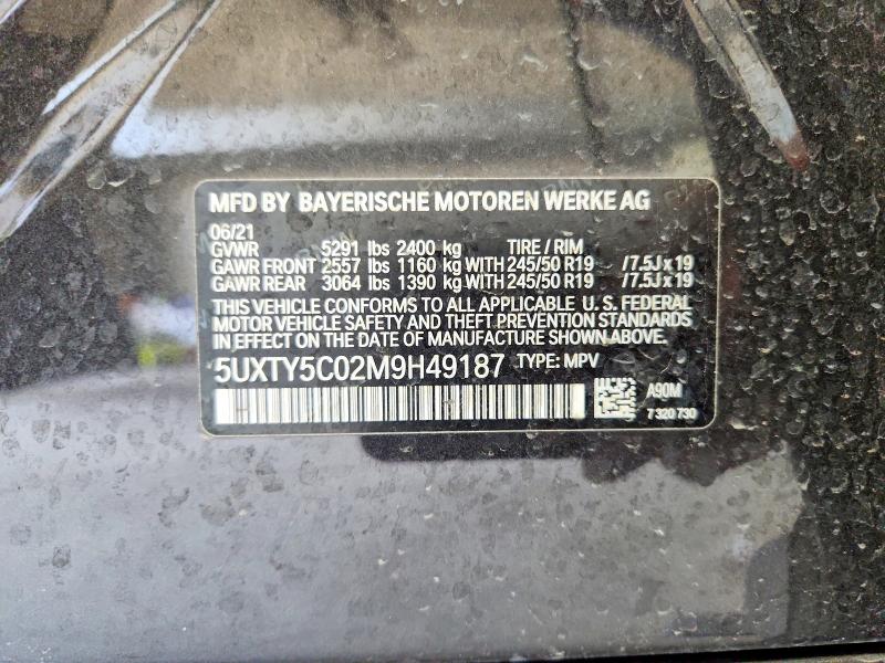 Продажа на аукционе авто 2021 Bmw X3, vin: 5UXTY5C02M9H49187, номер лота: 50704096