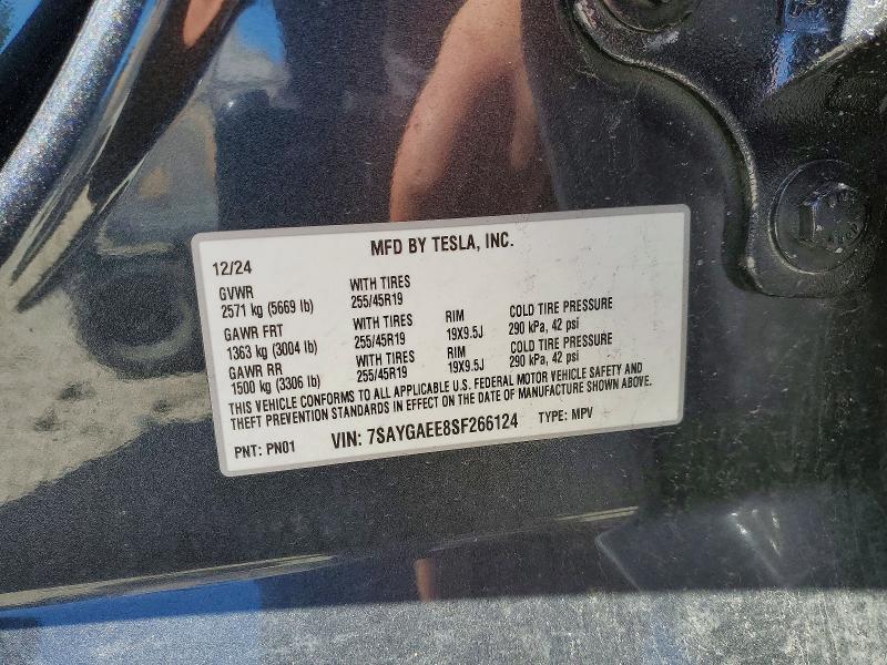 Aukcja sprzedaży 2025 Tesla Model Y, vin: 7SAYGAEE8SF266124, numer aukcji: 48695426
