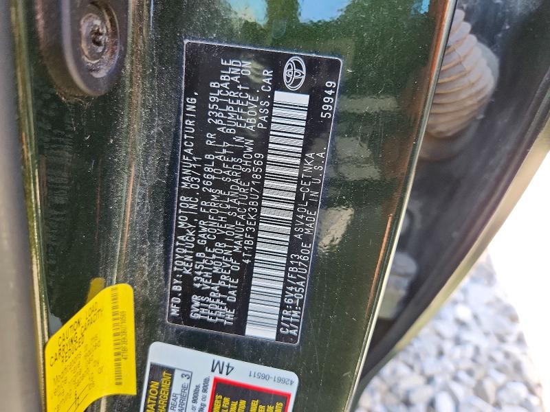 Aukcja sprzedaży 2011 Toyota Camry, vin: 4T1BF3EK3BU718569, numer aukcji: 48846706