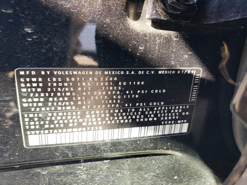 Продаж на аукціоні авто 2021 Volkswagen Tiguan, vin: 3VV2B7AX8MM067215, номер лоту: 48633076