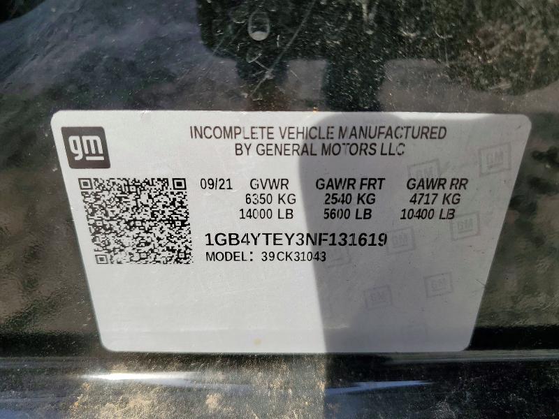 2022 Chevrolet Silverado მანქანა იყიდება აუქციონზე, vin: 1GB4YTEY3NF131619, აუქციონის ნომერი: 47128056