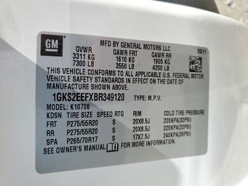 Aukcja sprzedaży 2011 Gmc Yukon, vin: 1GKS2EEFXBR349120, numer aukcji: 50194866