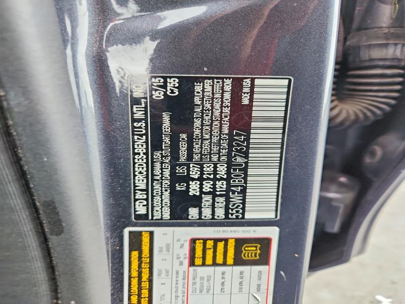2015 Mercedes-benz C მანქანა იყიდება აუქციონზე, vin: 55SWF4JB0FU073247, აუქციონის ნომერი: 49298976