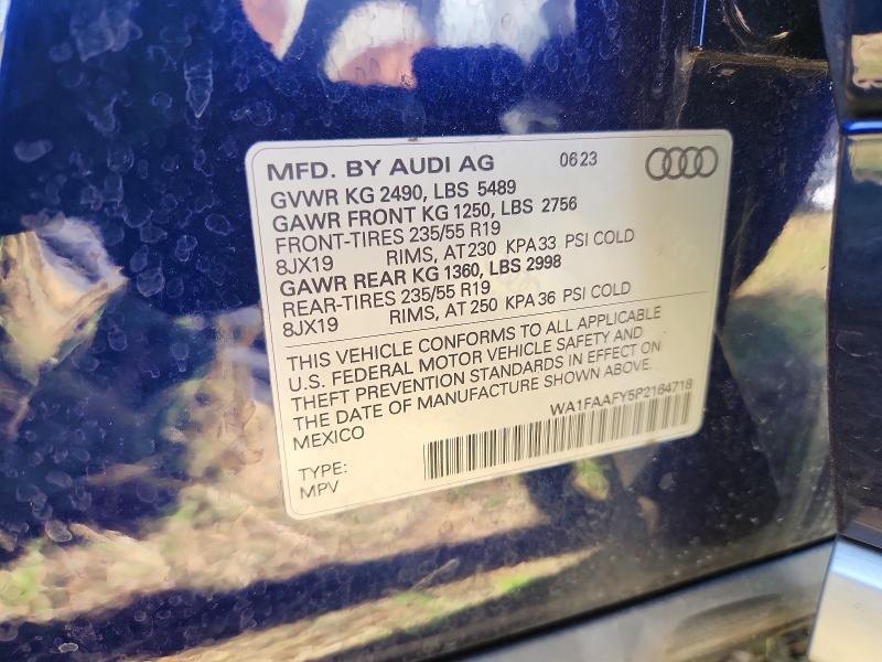 Aukcja sprzedaży 2023 Audi Q5, vin: WA1FAAFY5P2164718, numer aukcji: 51007726