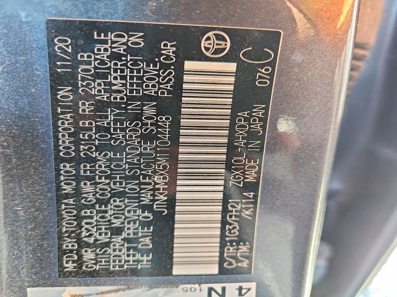 50294886 :رقم المزاد ، JTNKHMBX5M1104448 vin ، 2021 Toyota C-hr مزاد بيع