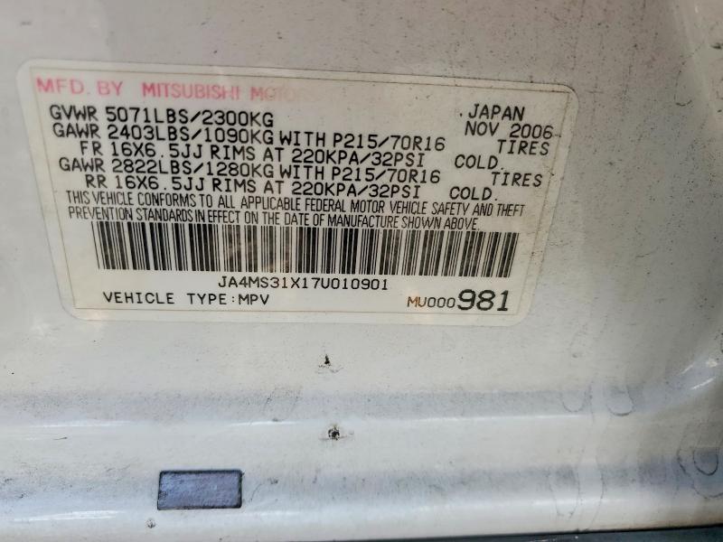 Aukcja sprzedaży 2007 Mitsubishi Outlander, vin: JA4MS31X17U010901, numer aukcji: 51441776