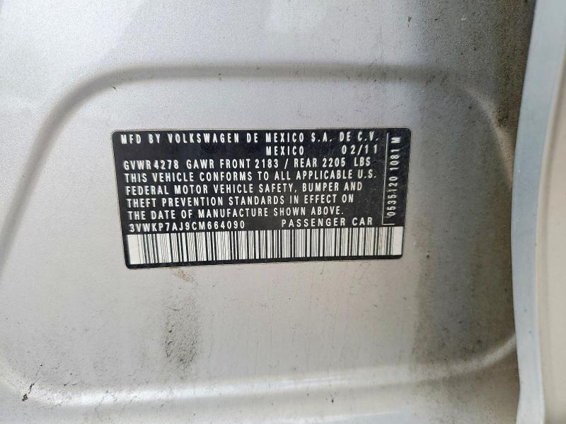 51620566 :رقم المزاد ، 3VWKP7AJ9CM664090 vin ، 2012 Volkswagen Jetta مزاد بيع