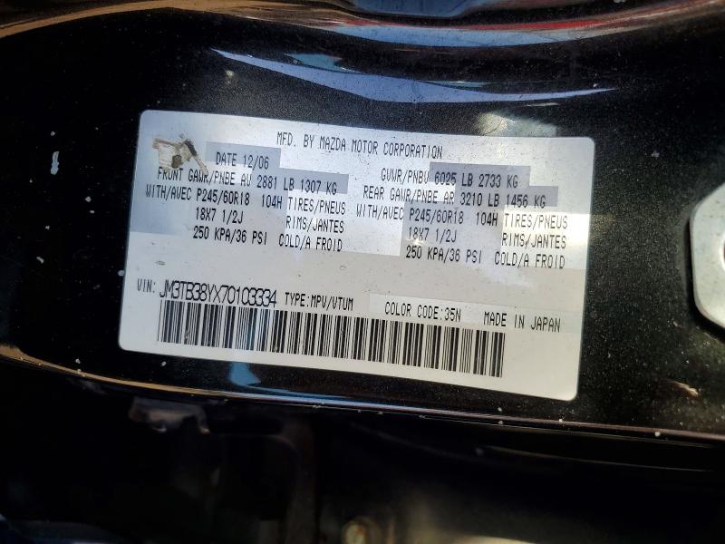 Aukcja sprzedaży 2007 Mazda Cx-9, vin: JM3TB38YX70103334, numer aukcji: 50043986