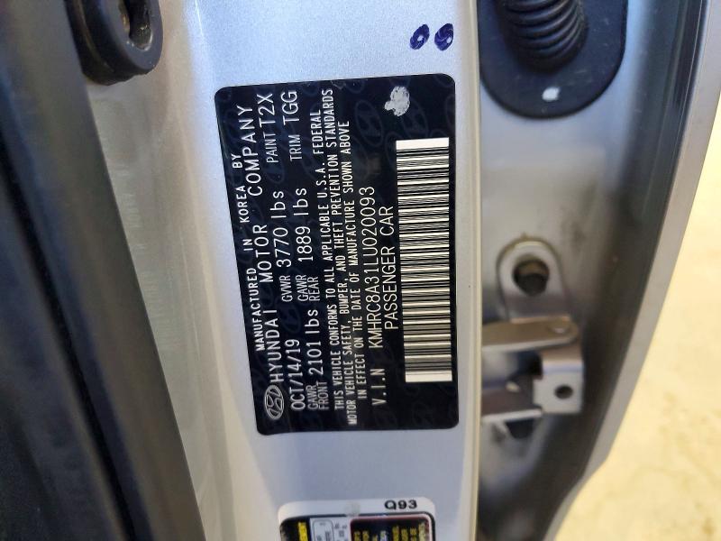 50117826 :رقم المزاد ، KMHRC8A31LU020093 vin ، 2020 Hyundai Venue مزاد بيع