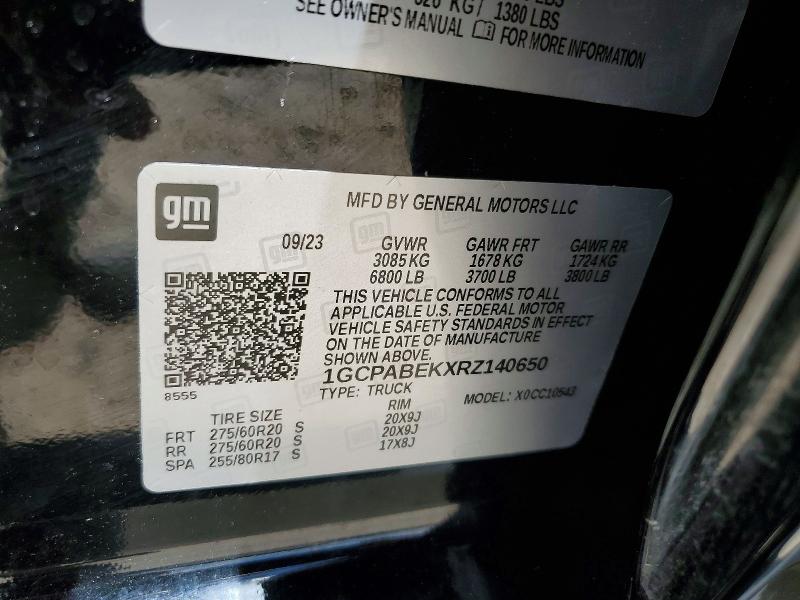 2024 Chevrolet Silverado მანქანა იყიდება აუქციონზე, vin: 1GCPABEKXRZ140650, აუქციონის ნომერი: 49376726