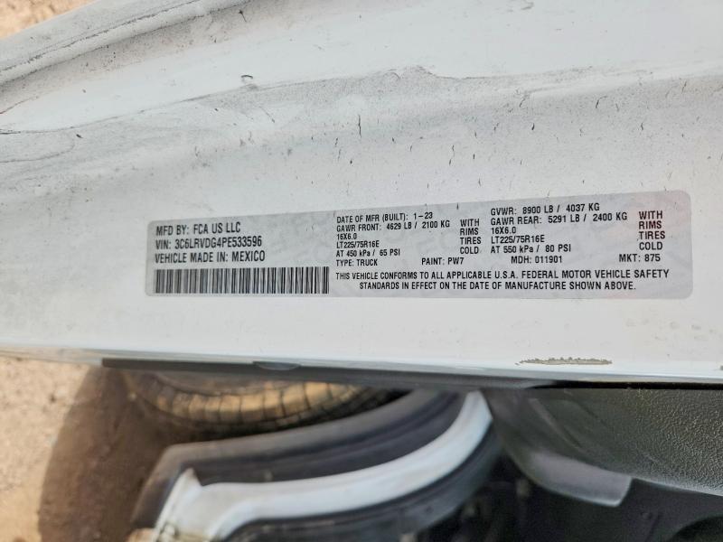 2023 Ram Promaster 2500 მანქანა იყიდება აუქციონზე, vin: 3C6LRVDG4PE533596, აუქციონის ნომერი: 51355456