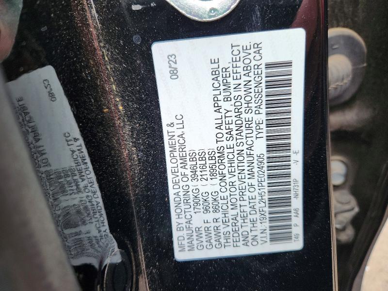 Aukcja sprzedaży 2023 Honda Civic, vin: 19XFL2H51PE024905, numer aukcji: 51271536