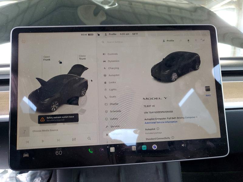 Aukcja sprzedaży 2023 Tesla Model Y, vin: 7SAYGDEE5PA135058, numer aukcji: 50880816