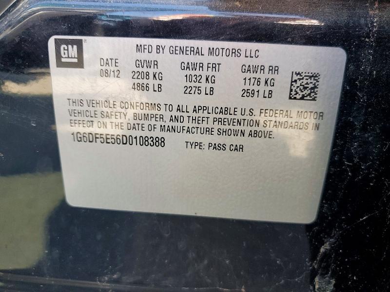 51169556 :رقم المزاد ، 1G6DF5E56D0108388 vin ، 2013 Cadillac Cts مزاد بيع