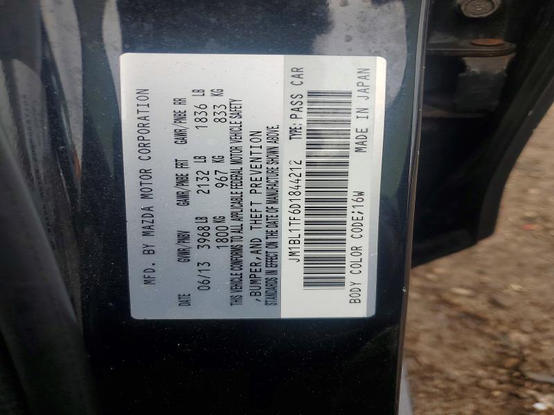 Aukcja sprzedaży 2013 Mazda 3, vin: JM1BL1TF6D1844212, numer aukcji: 49935806