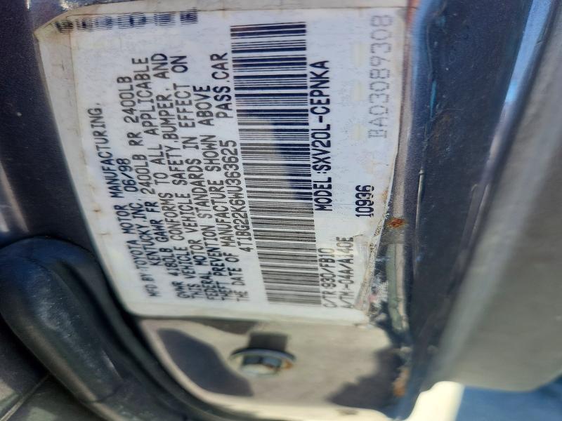 1998 Toyota Camry მანქანა იყიდება აუქციონზე, vin: 4T1BG22K6WU363625, აუქციონის ნომერი: 49761366