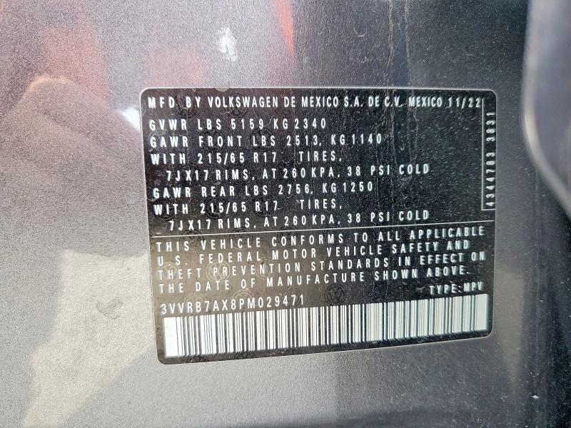 Продаж на аукціоні авто 2023 Volkswagen Tiguan, vin: 3VVRB7AX8PM029471, номер лоту: 51146286