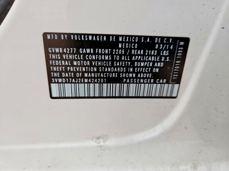 Aukcja sprzedaży 2014 Volkswagen Jetta, vin: 3VWD17AJ2EM424201, numer aukcji: 51719486