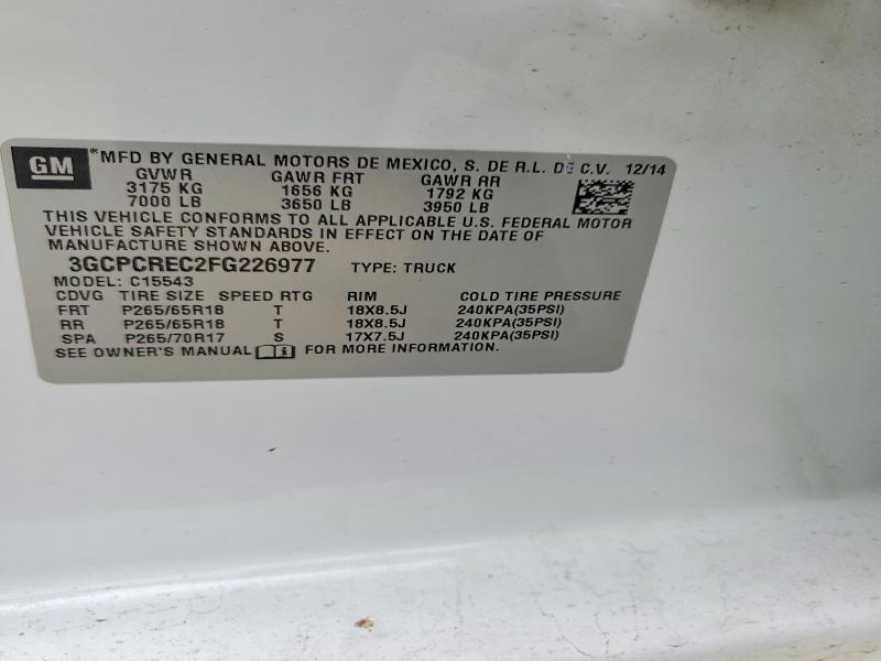 2015 Chevrolet Silverado მანქანა იყიდება აუქციონზე, vin: 3GCPCREC2FG226977, აუქციონის ნომერი: 51565176