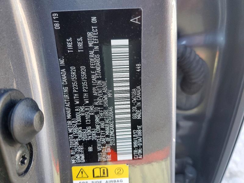 Aukcja sprzedaży 2019 Lexus Rx 350, vin: 2T2ZZMCAXKC150646, numer aukcji: 49108096