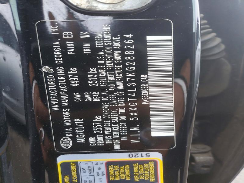 50607726 :رقم المزاد ، 5XXGT4L37KG288264 vin ، 2019 Kia Optima مزاد بيع
