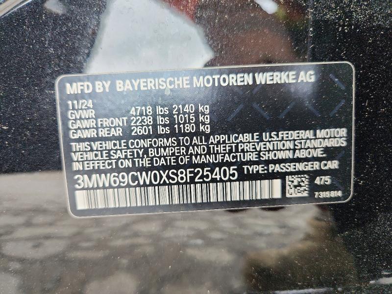 51674366 :رقم المزاد ، 3MW69CW0XS8F25405 vin ، 2025 Bmw 330i مزاد بيع