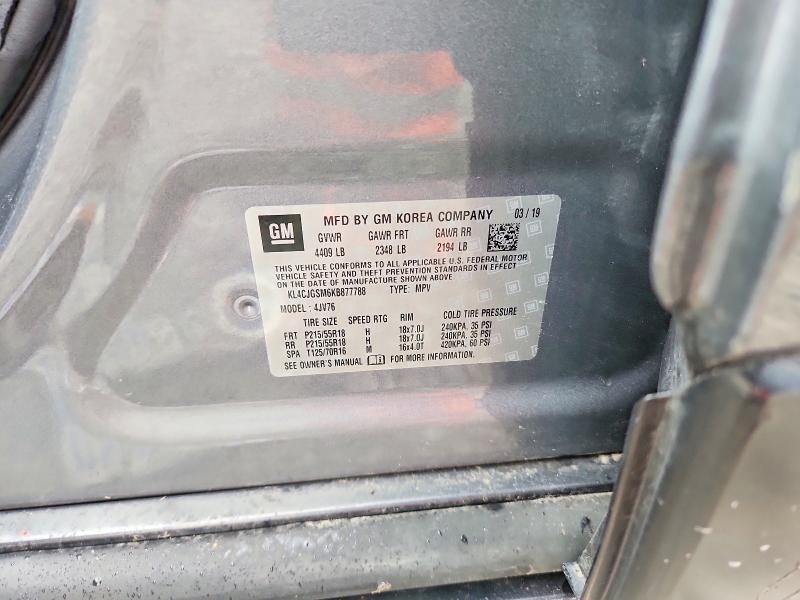 51197276 :رقم المزاد ، KL4CJGSM6KB877788 vin ، 2019 Buick Encore مزاد بيع