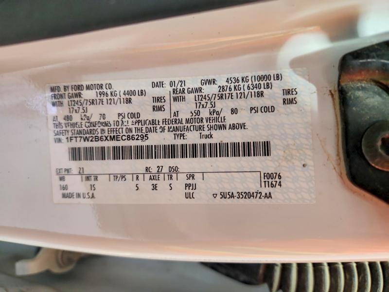 Продажа на аукционе авто 2021 Ford F250, vin: 1FT7W2B6XMEC86295, номер лота: 50334566