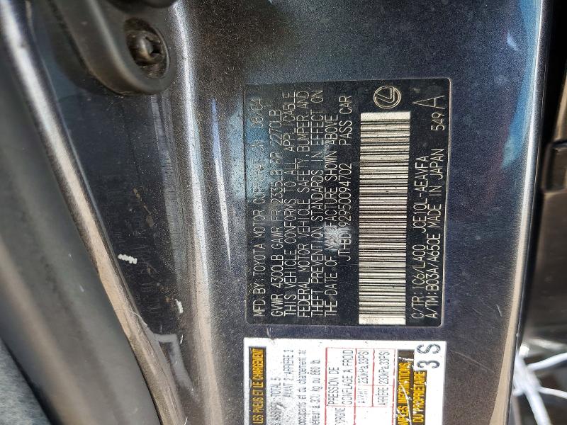 Aukcja sprzedaży 2005 Lexus Is, vin: JTHBD192950094702, numer aukcji: 51348336