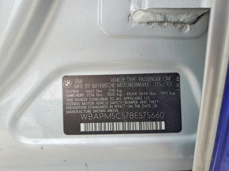51381206 :رقم المزاد ، WBAPM5C57BE575660 vin ، 2011 Bmw 335 مزاد بيع
