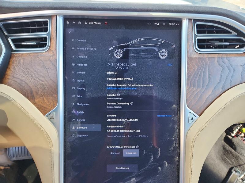 48222176 :رقم المزاد ، 5YJSA1E23HF178648 vin ، 2017 Tesla Model S مزاد بيع