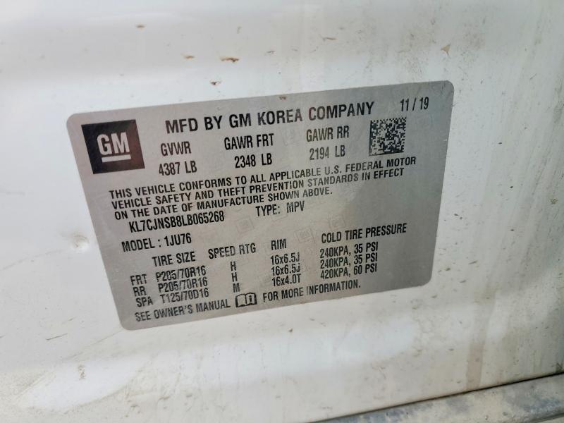 51185866 :رقم المزاد ، KL7CJNSB8LB065268 vin ، 2020 Chevrolet Trax مزاد بيع
