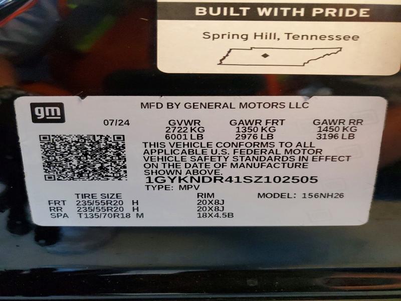 49311036 :رقم المزاد ، 1GYKNDR41SZ102505 vin ، 2025 Cadillac Xt5 مزاد بيع