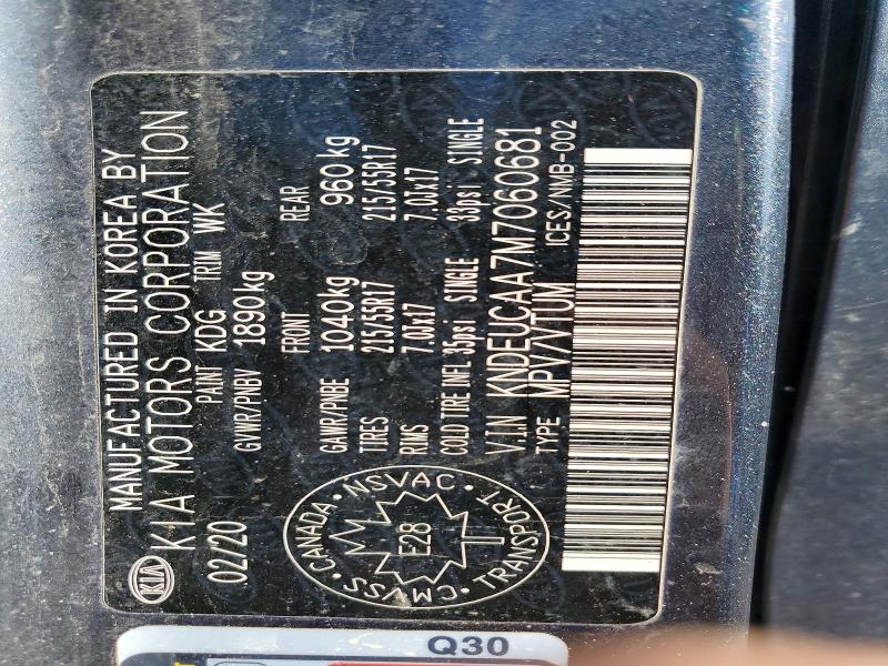 49907476 :رقم المزاد ، KNDEUCAA7M7060681 vin ، 2021 Kia Seltos مزاد بيع