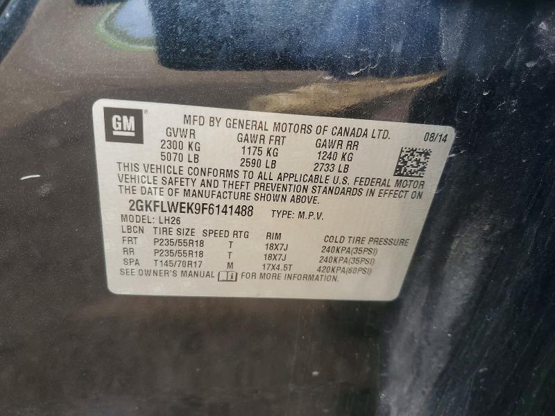 Aukcja sprzedaży 2015 Gmc Terrain, vin: 2GKFLWEK9F6141488, numer aukcji: 50261406
