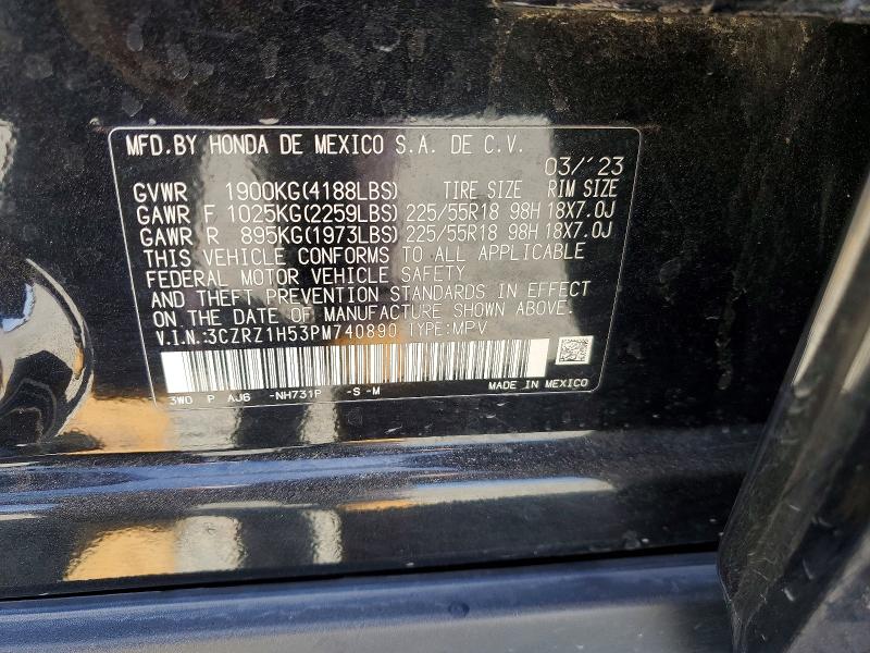51351366 :رقم المزاد ، 3CZRZ1H53PM740890 vin ، 2023 Honda Hr-v مزاد بيع