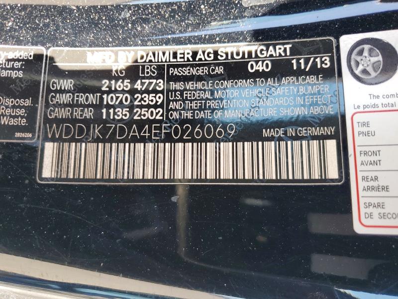 51429076 :رقم المزاد ، WDDJK7DA4EF026069 vin ، 2014 Mercedes-benz Sl مزاد بيع