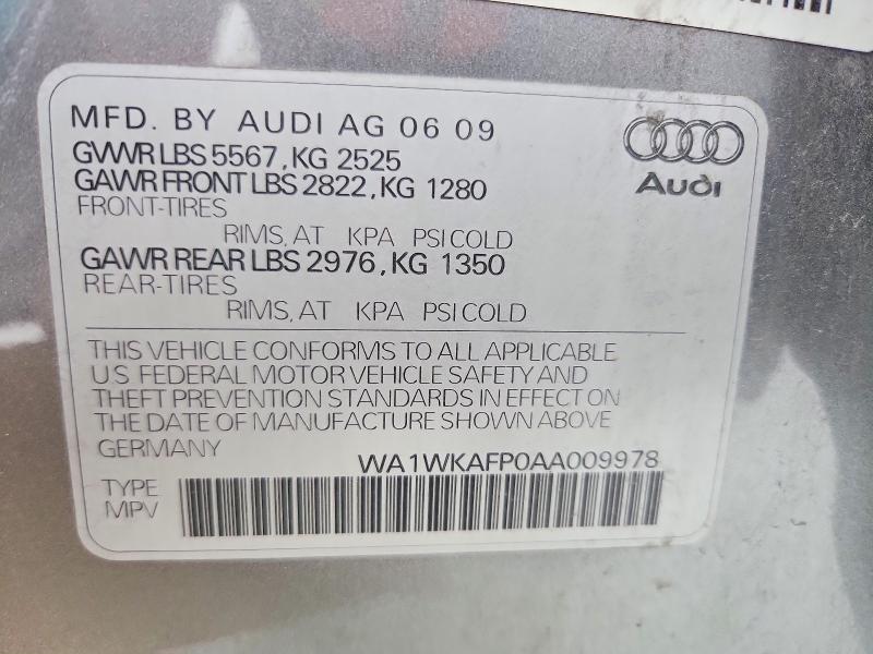 Продажа на аукционе авто 2010 Audi Q5, vin: WA1WKAFP0AA009978, номер лота: 51611566