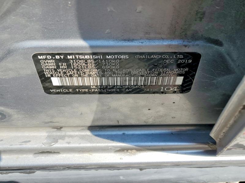 Aukcja sprzedaży 2020 Mitsubishi Mirage, vin: ML32F3FJXLHF05404, numer aukcji: 49940166