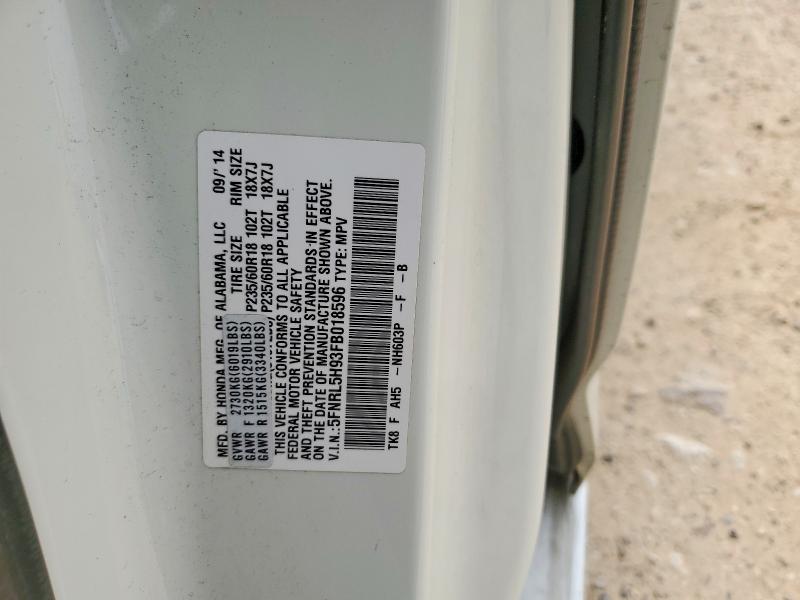 48861596 :رقم المزاد ، 5FNRL5H93FB018596 vin ، 2015 Honda Odyssey مزاد بيع