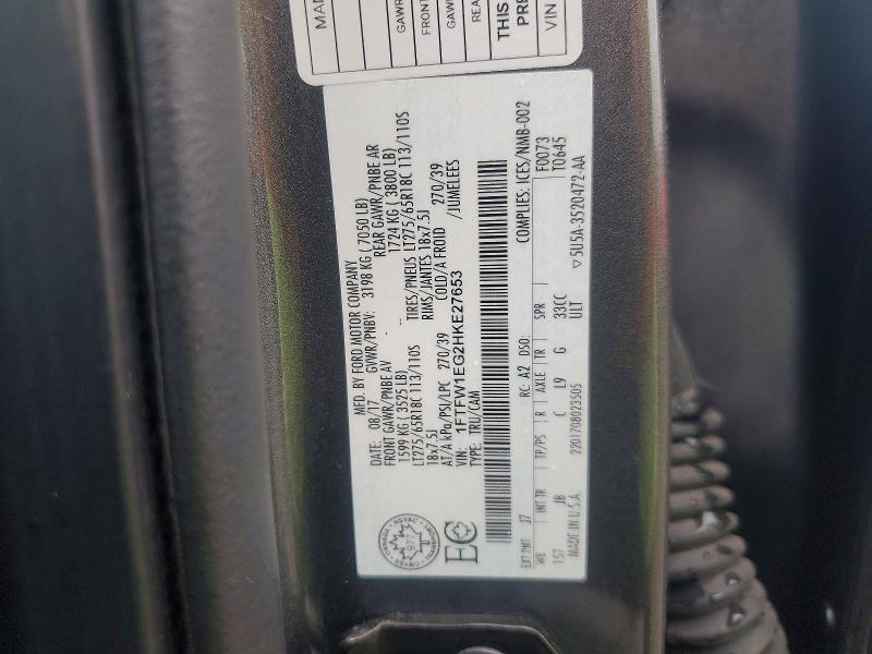 Aukcja sprzedaży 2017 Ford F150, vin: 1FTFW1EG2HKE27653, numer aukcji: 51445156