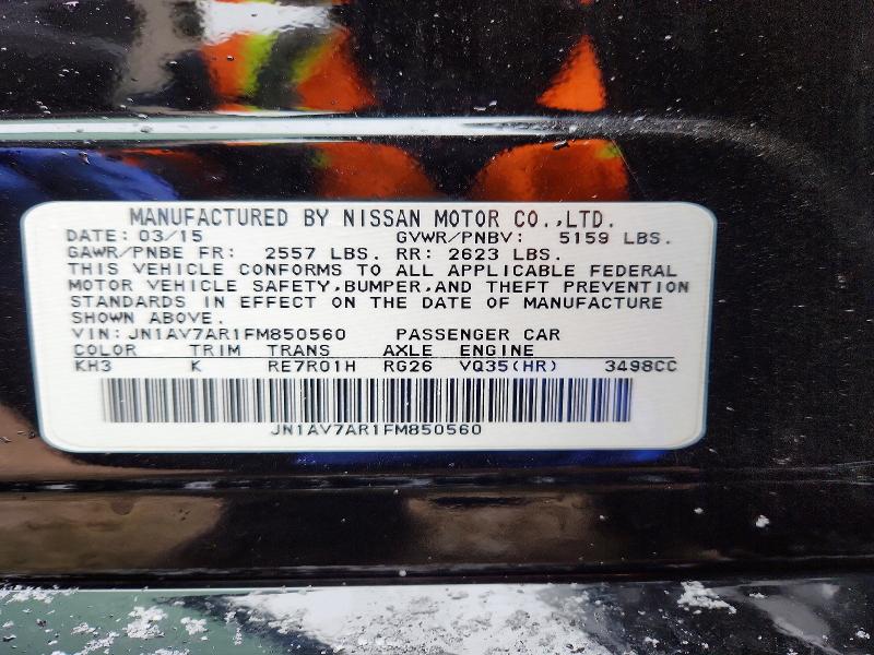 Продажа на аукционе авто 2015 Infiniti Q50 Hybrid, vin: JN1AV7AR1FM850560, номер лота: 50346486