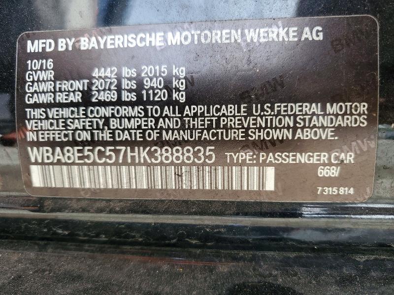 Продажа на аукционе авто 2017 Bmw 328, vin: WBA8E5C57HK388835, номер лота: 50062356