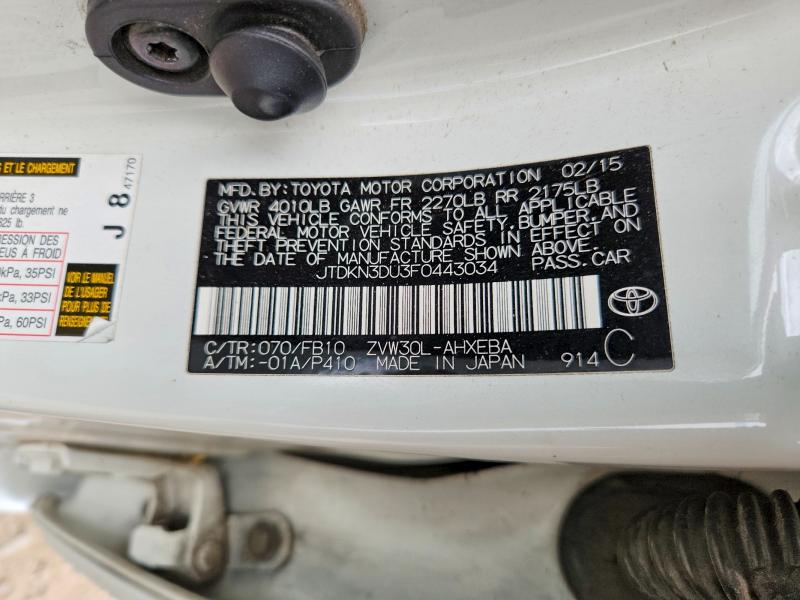 Aukcja sprzedaży 2015 Toyota Prius, vin: JTDKN3DU3F0443034, numer aukcji: 51006056